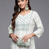 Indyancart IE Printed Mirror Work Kurta