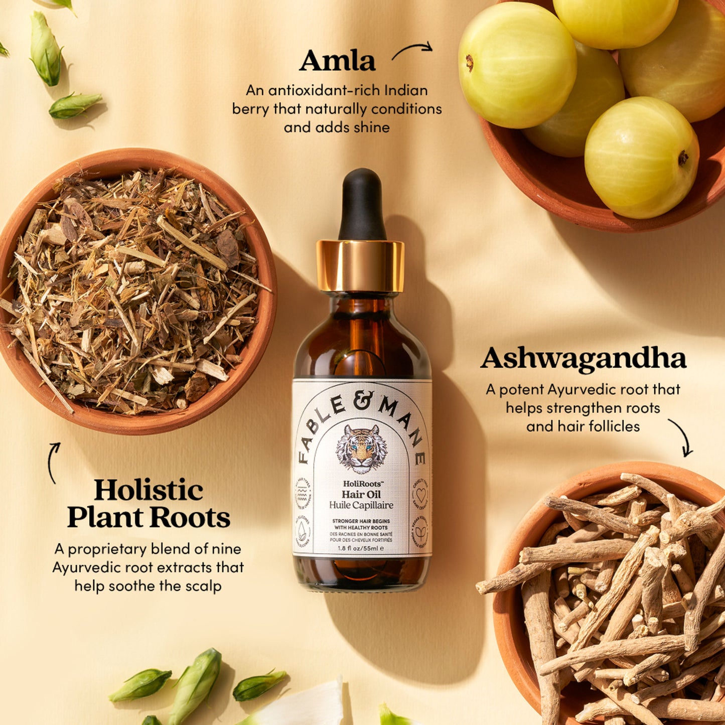 Fable & Mane Holiroots Treatment Oil With Ashwagandha & Amla For Growth, Hydration & Healthier Hair