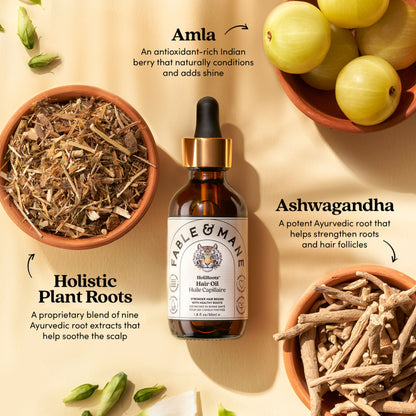 Fable & Mane Holiroots Treatment Oil With Ashwagandha & Amla For Growth, Hydration & Healthier Hair