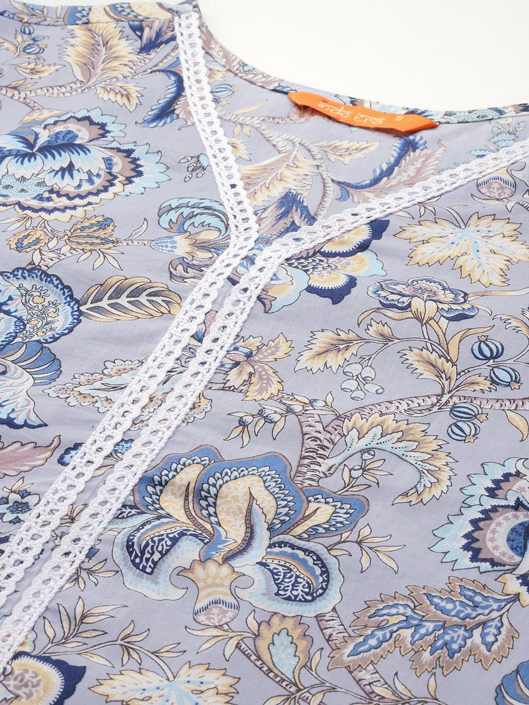 Indyancart IE Women Printed Pure Cotton Ethnic Co-Ords Set