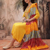 Dhiyona SN Women's Yoke Design Mirror Work Embroidered Kurta With Trousers & Bandhani Print Dupatta