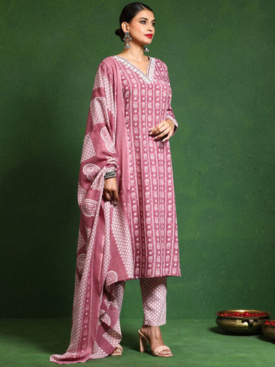 Indyancart VA Women's Printed Regular Kurta with Trousers & With Dupatta