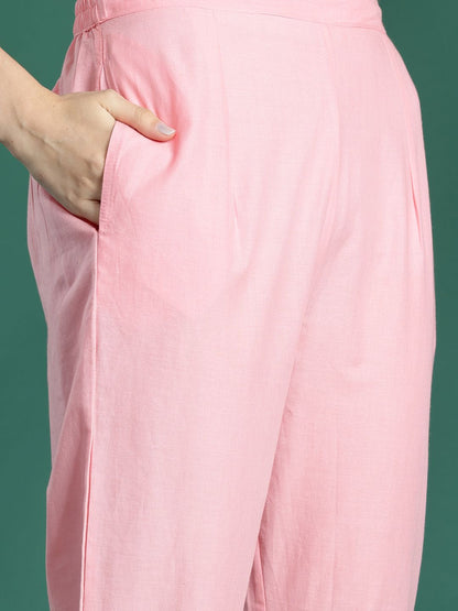 Indyancart IE Floral Embroidered Pure Cotton Co-Ords