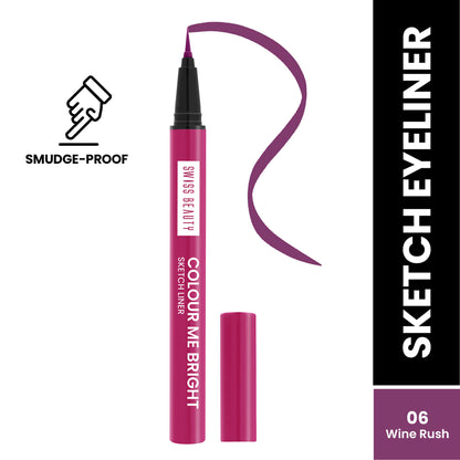 Swiss Beauty Colour Me Bright Sketch Eyeliner - 06 Wine Rush