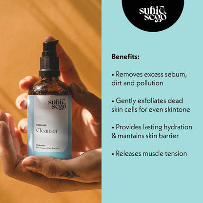 Suhi & Sego Dew Face Gel Cleanser With Ginseng, Non-Stripping, Hydrating, Removes Dirt & Sebum