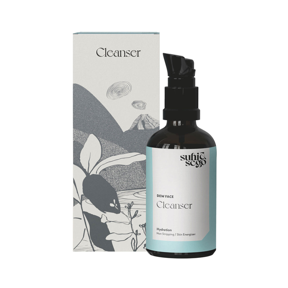 Suhi & Sego Dew Face Gel Cleanser With Ginseng, Non-Stripping, Hydrating, Removes Dirt & Sebum