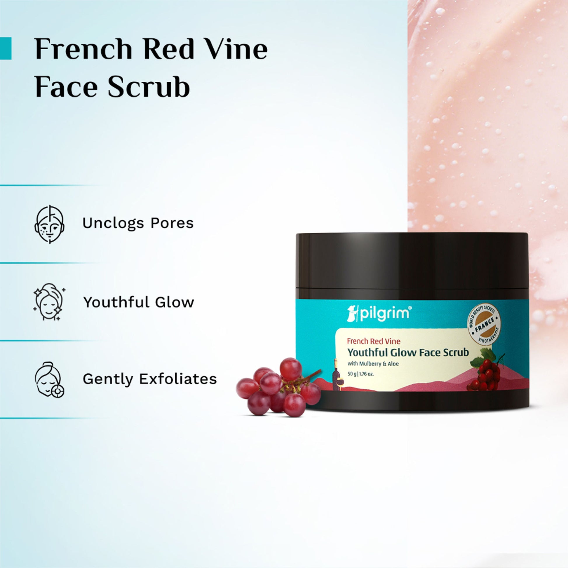 Pilgrim Red Vine Face Scrub with Mulberry & Aloe