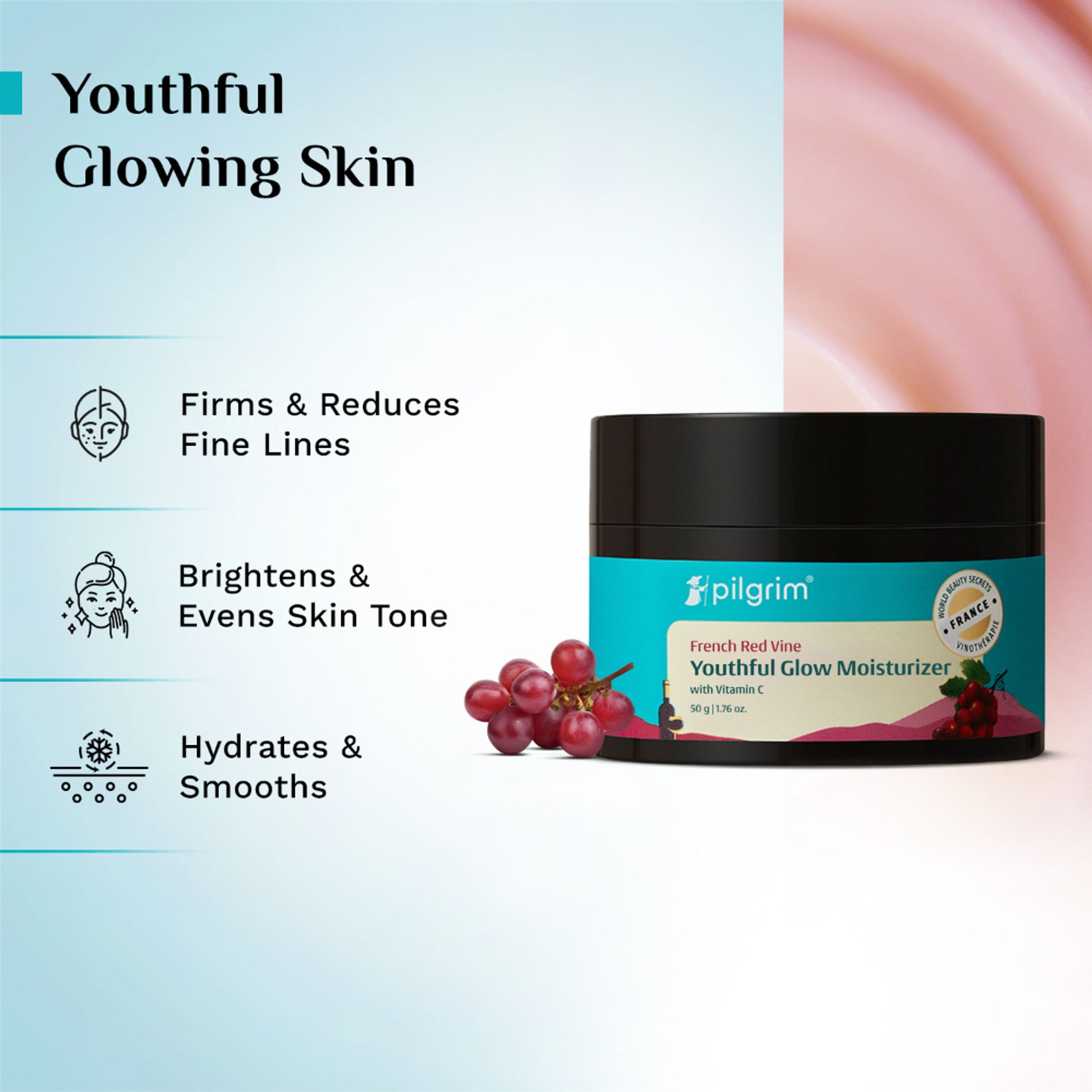 Pilgrim French Red Vine Youthful Glow Moisturizer SPF 30 with Vitamin C