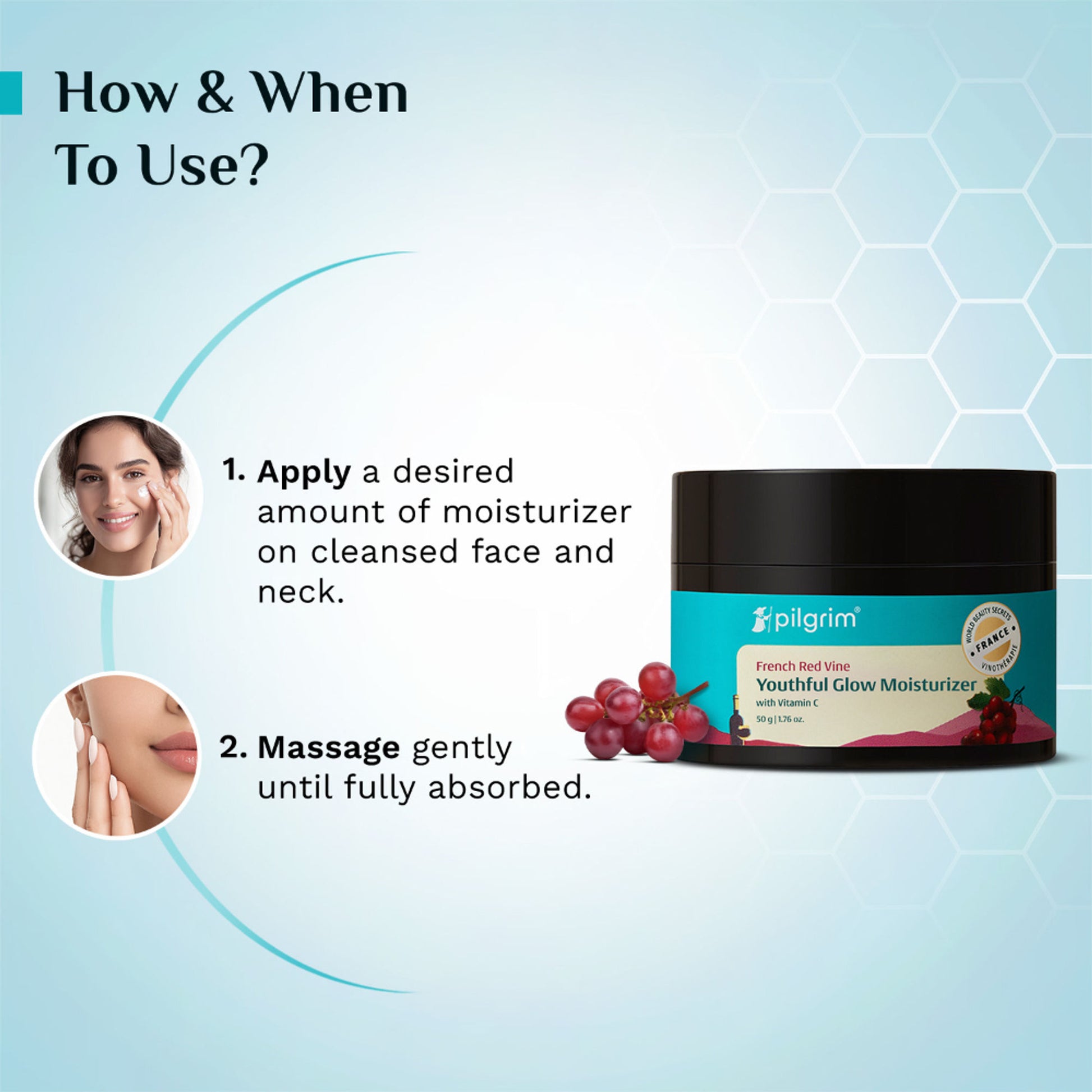 Pilgrim French Red Vine Youthful Glow Moisturizer SPF 30 with Vitamin C