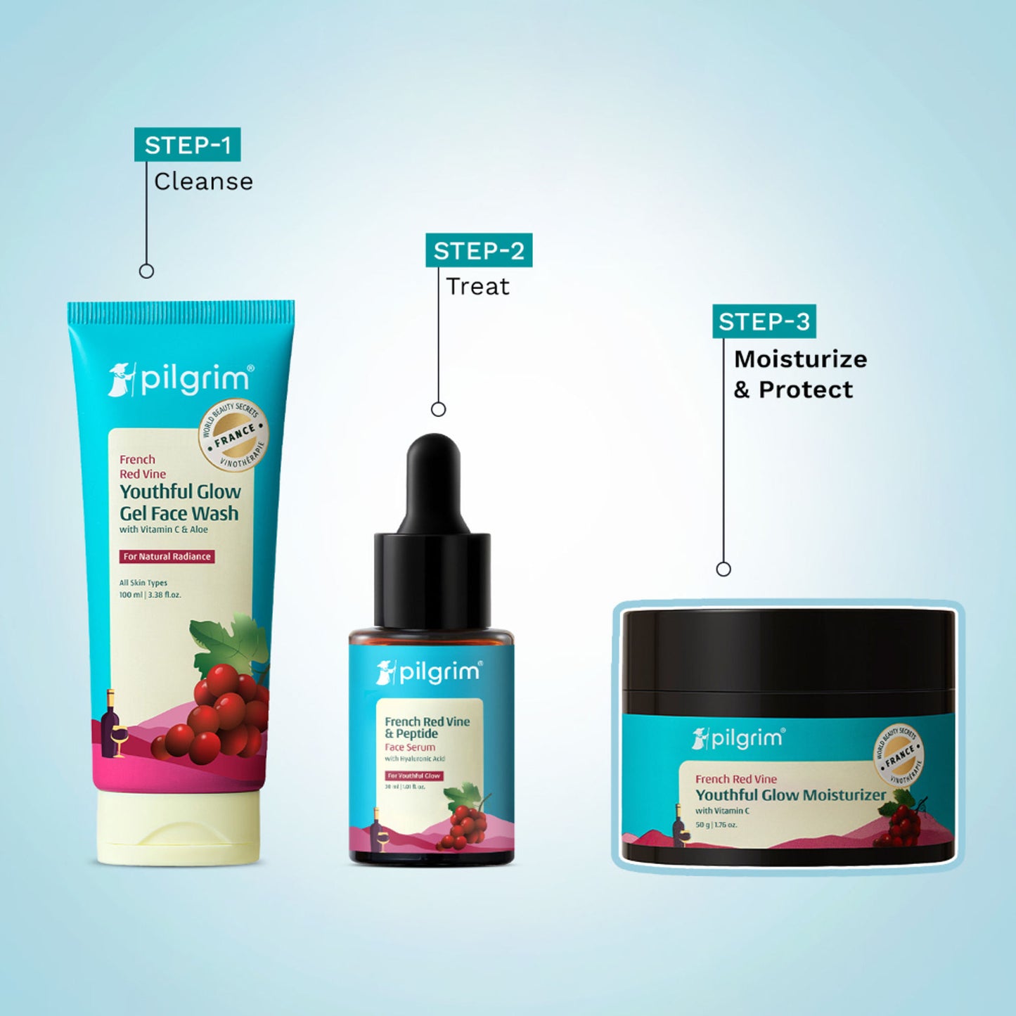 Pilgrim French Red Vine Youthful Glow Moisturizer SPF 30 with Vitamin C