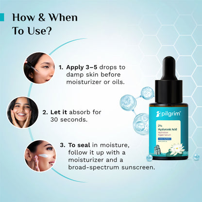 Pilgrim 2% Hyaluronic Acid Hydration Super Serum Promotes Cell Regeneration Brighten Skin Anti Aging