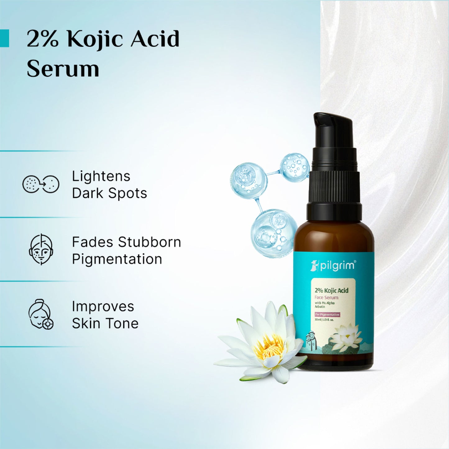 Pilgrim Glow Range 2% Kojic Acid Face Serum