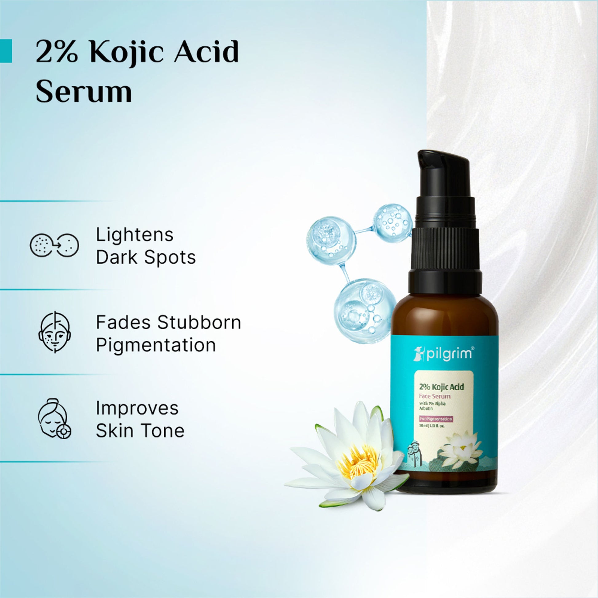 Pilgrim Glow Range 2% Kojic Acid Face Serum