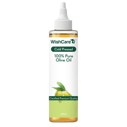WishCare 100% Pure Cold Pressed Olive Oil for Dry & Frizzy Hair and Glowing Skin