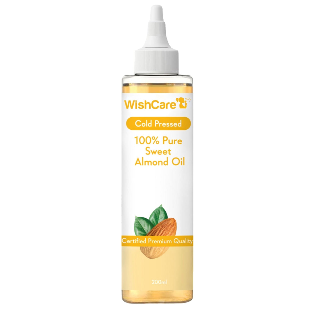WishCare 100% Pure Cold Pressed Badam Rogan Sweet Almond Oil-Strengthens Hair-Adds Glow to Dry Skin