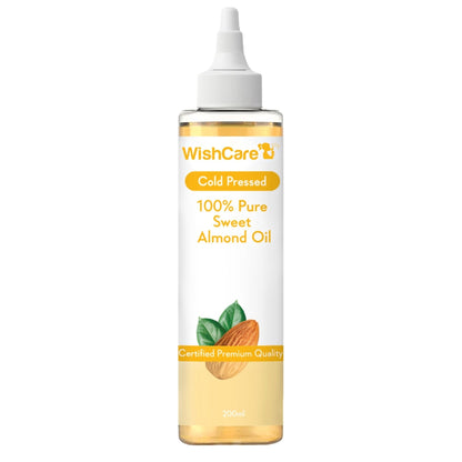 WishCare 100% Pure Cold Pressed Badam Rogan Sweet Almond Oil-Strengthens Hair-Adds Glow to Dry Skin