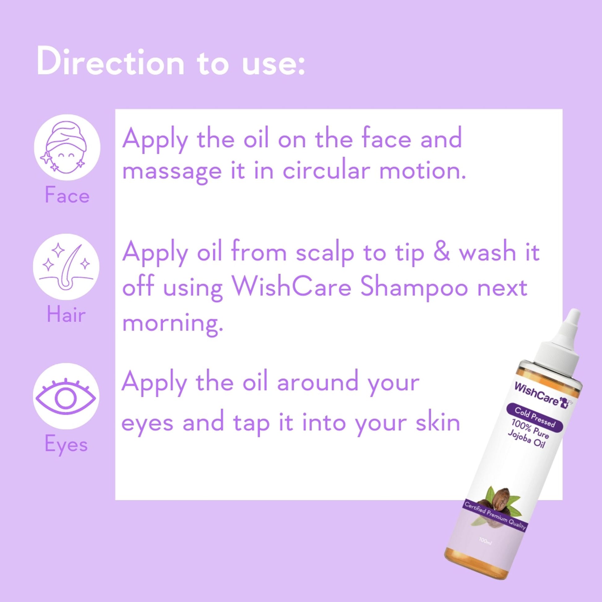 WishCare 100% Pure Cold Pressed Jojoba Oil For Hair & Skin-Strengthens Hair-Moisturizes Skin