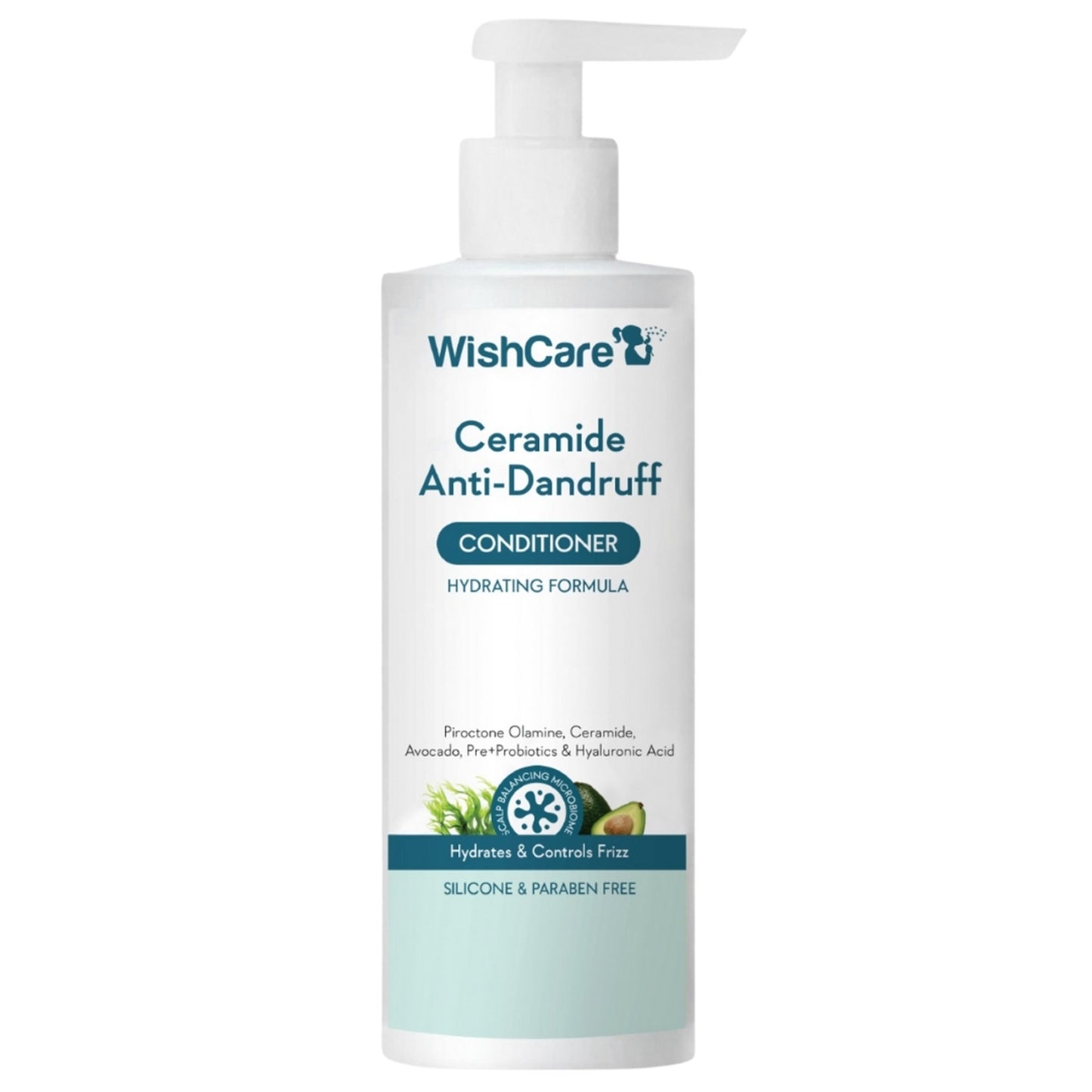 WishCare Ceramide Anti Dandruff Conditioner for Dry & Frizzy Hair - Controls Dandruff & Adds Shine