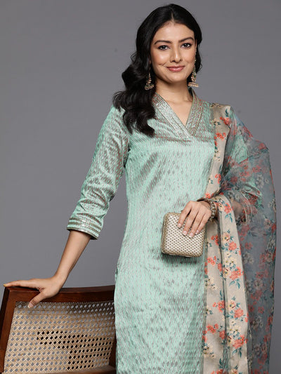 Indyancart VA Women'sEmbellished Kurta with Trousers & With Dupatta