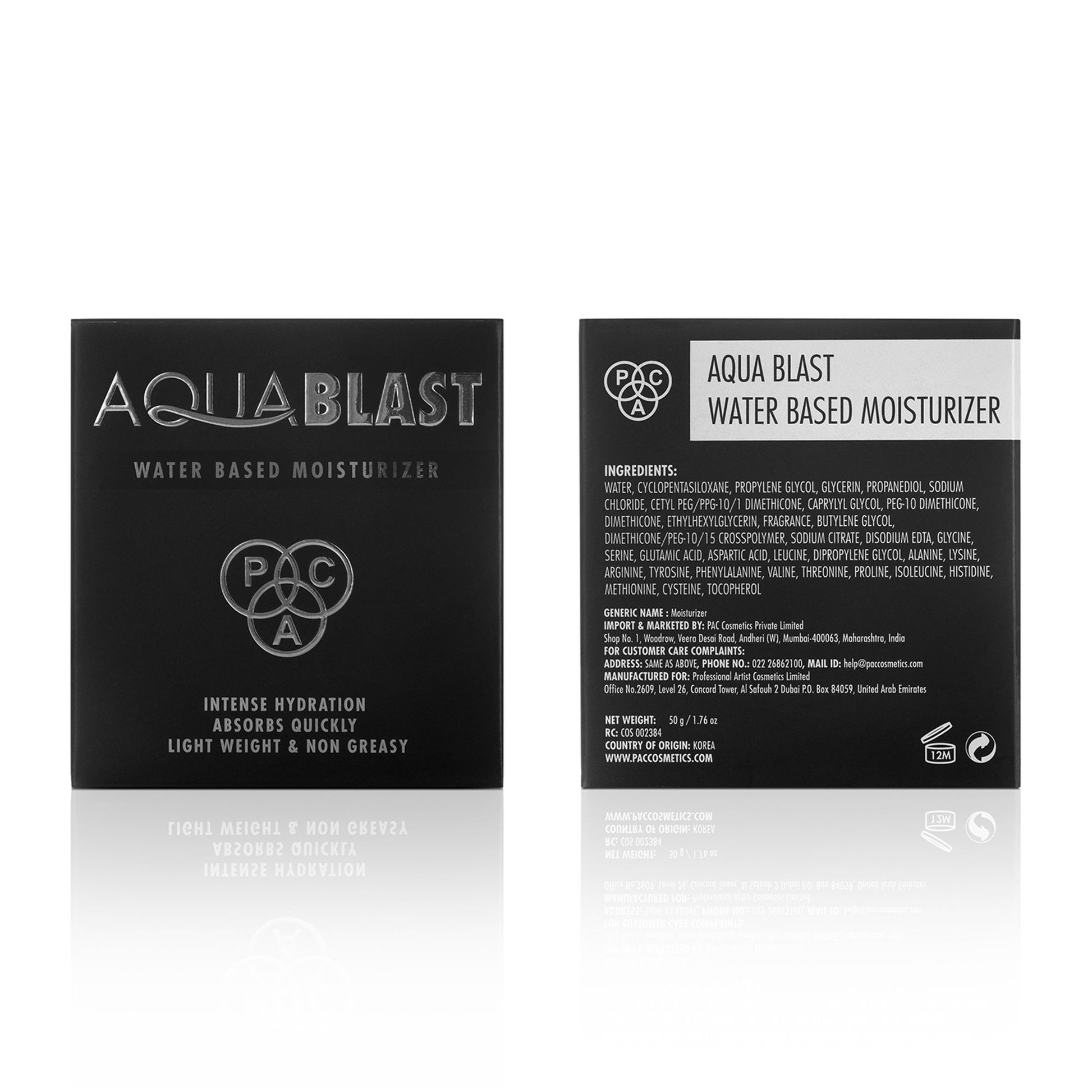 PAC Aqua Blast Water Based Moisturizer - Lightweight Hydrating Moisturizer for All Skin Types