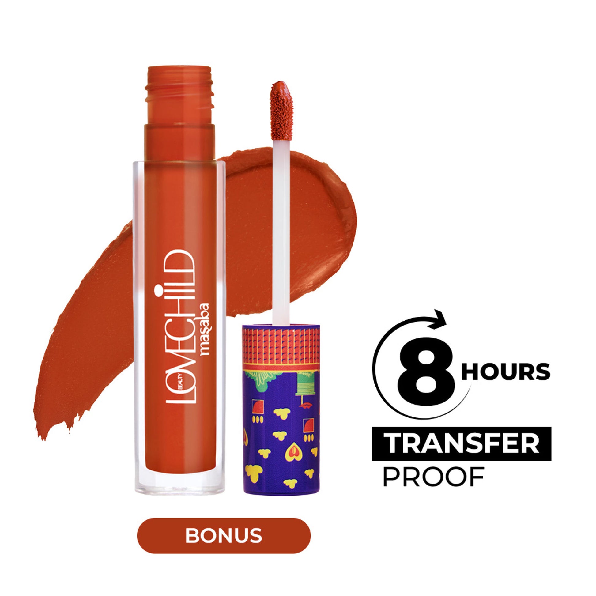 LoveChild Masaba Mad Matte Tranfer-proof Long Lasting Liquid Lipstick, Enriched with Jojoba & Macademia Oil - 07 Bonus