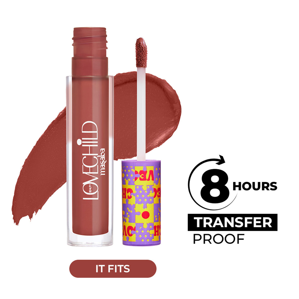 LoveChild Masaba LoveChild Masaba Mad Matte Transfer-proof Liquid Lipstick in 12 It Fits with Jojoba and Macadamia Oil, long-lasting and vibrant.