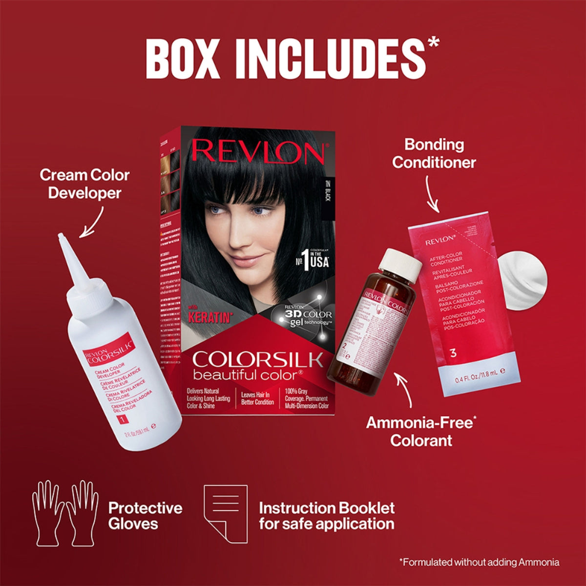 Revlon Colorsilk Hair Color With Keratin - Black 1N