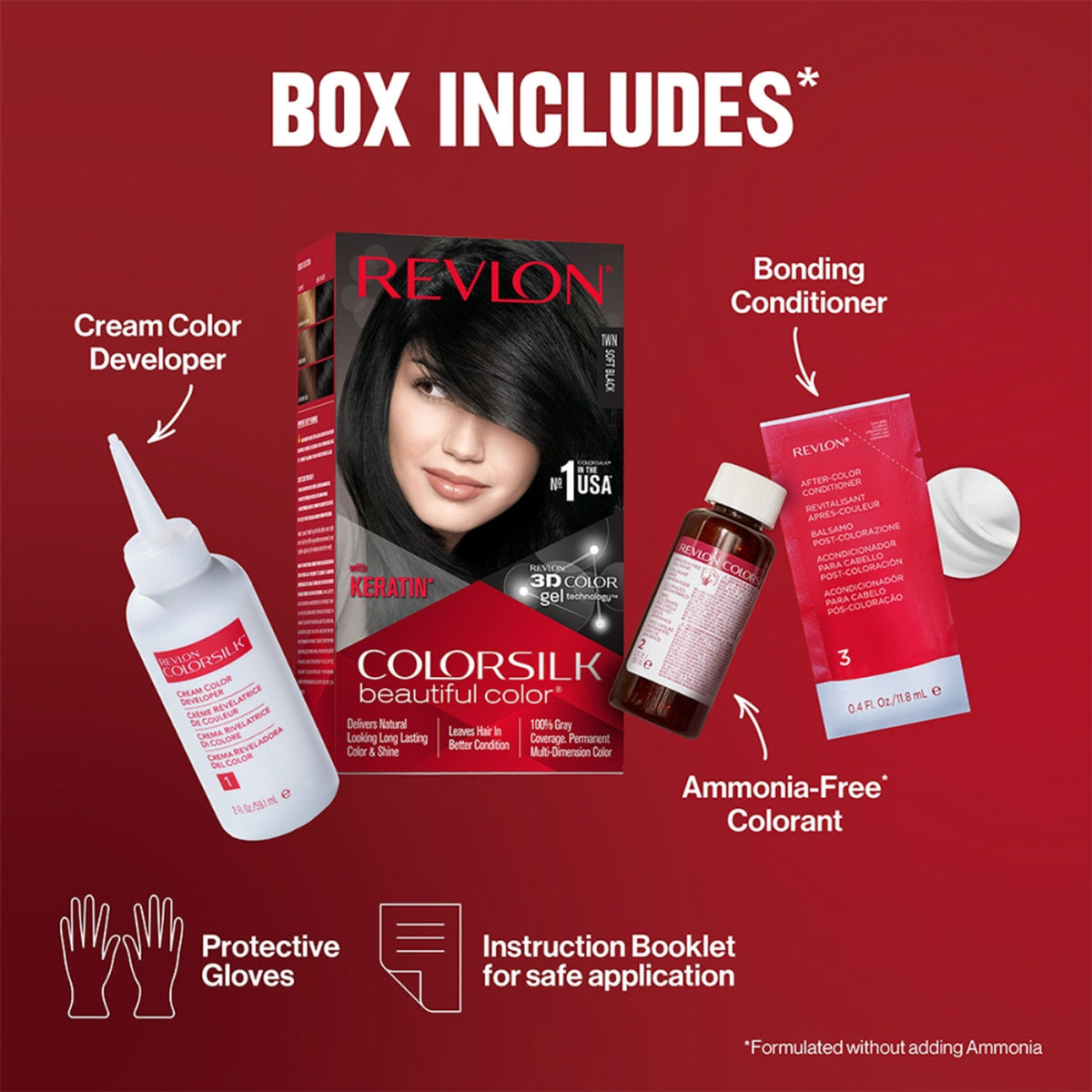Revlon Colorsilk Hair Color With Keratin - Soft Black 1WN