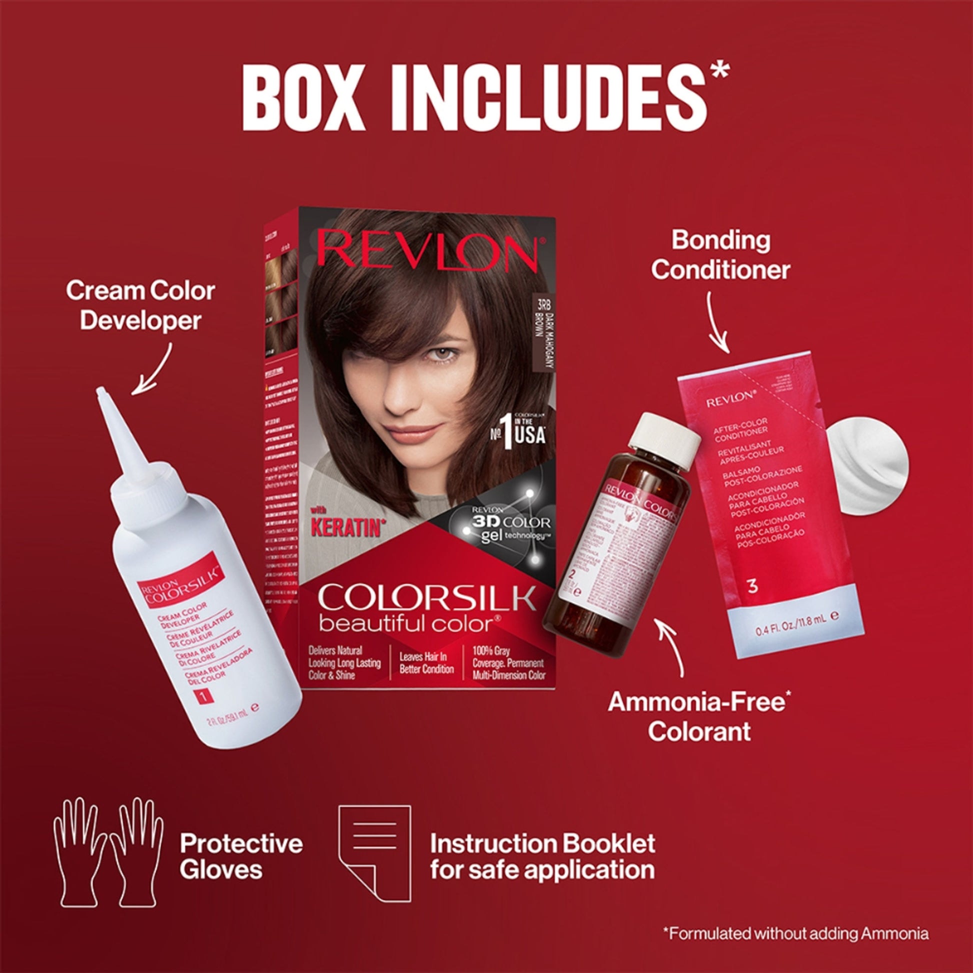 Revlon Colorsilk Hair Color With Keratin - Dark Mahogany Brown 3RB