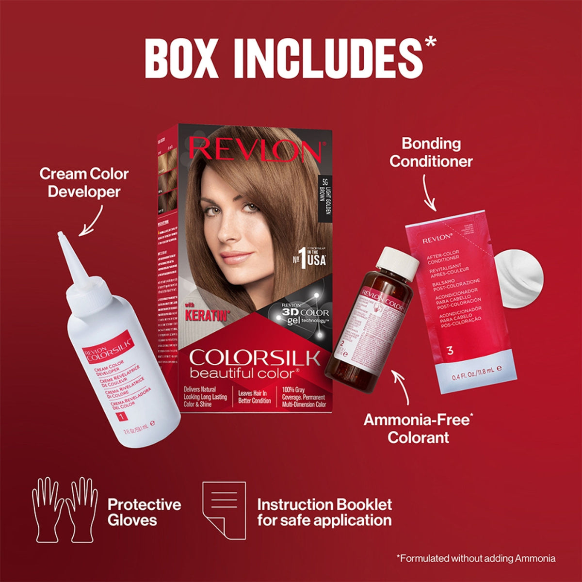 Revlon Colorsilk Hair Color With Keratin - Light Golden Brown 5G