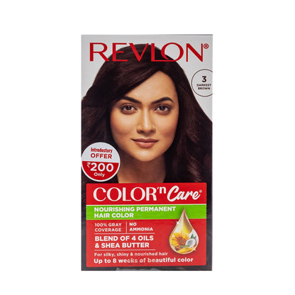 Revlon Color And Care Permanent Hair Color Cream - 3 Darkest Brown