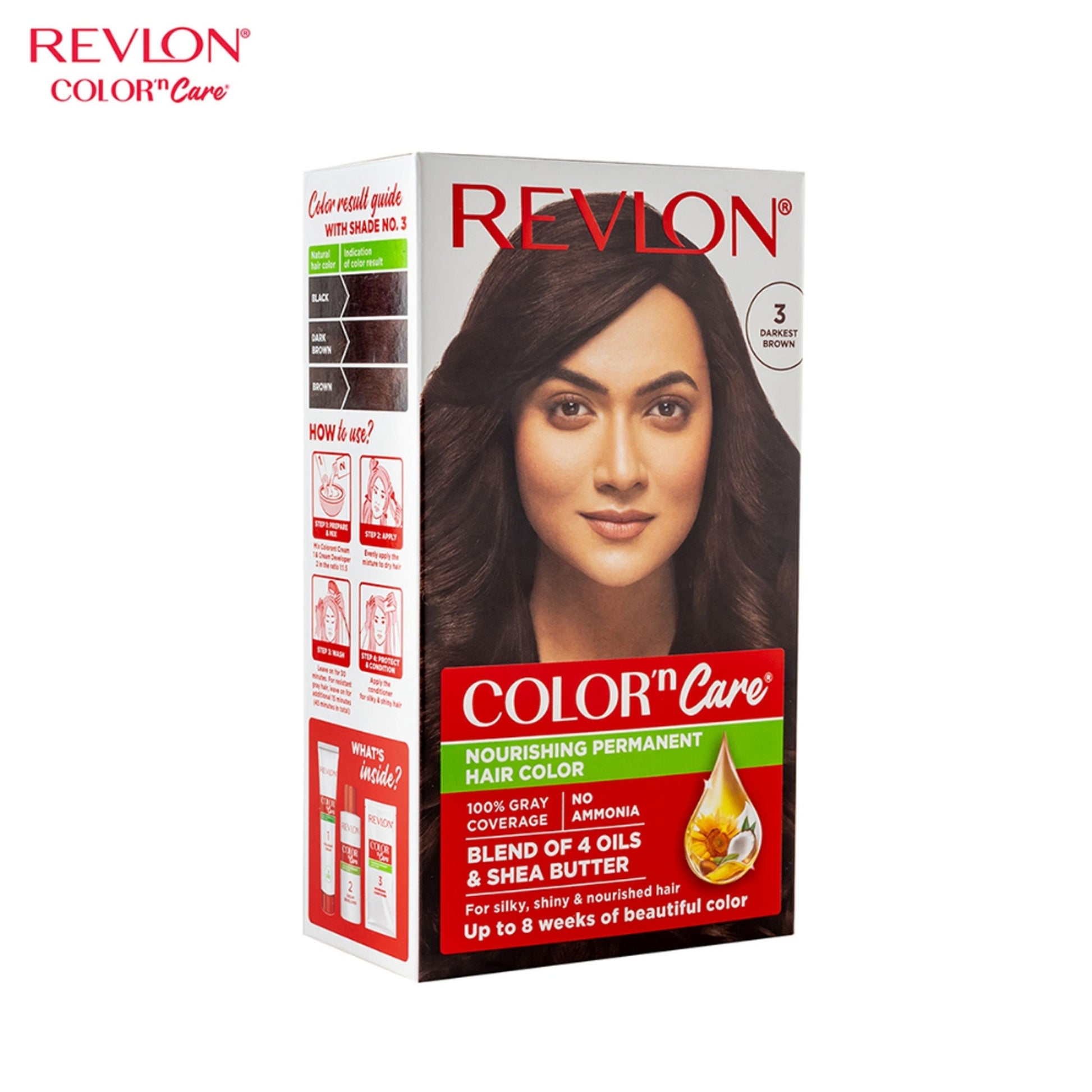 Revlon Color And Care Permanent Hair Color Cream - 3 Darkest Brown