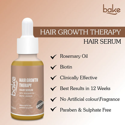BAKE Rosemary Oil Hair Growth Serum for Hairfall Control with Anagain & Biotin For Drym Frizzy Hair