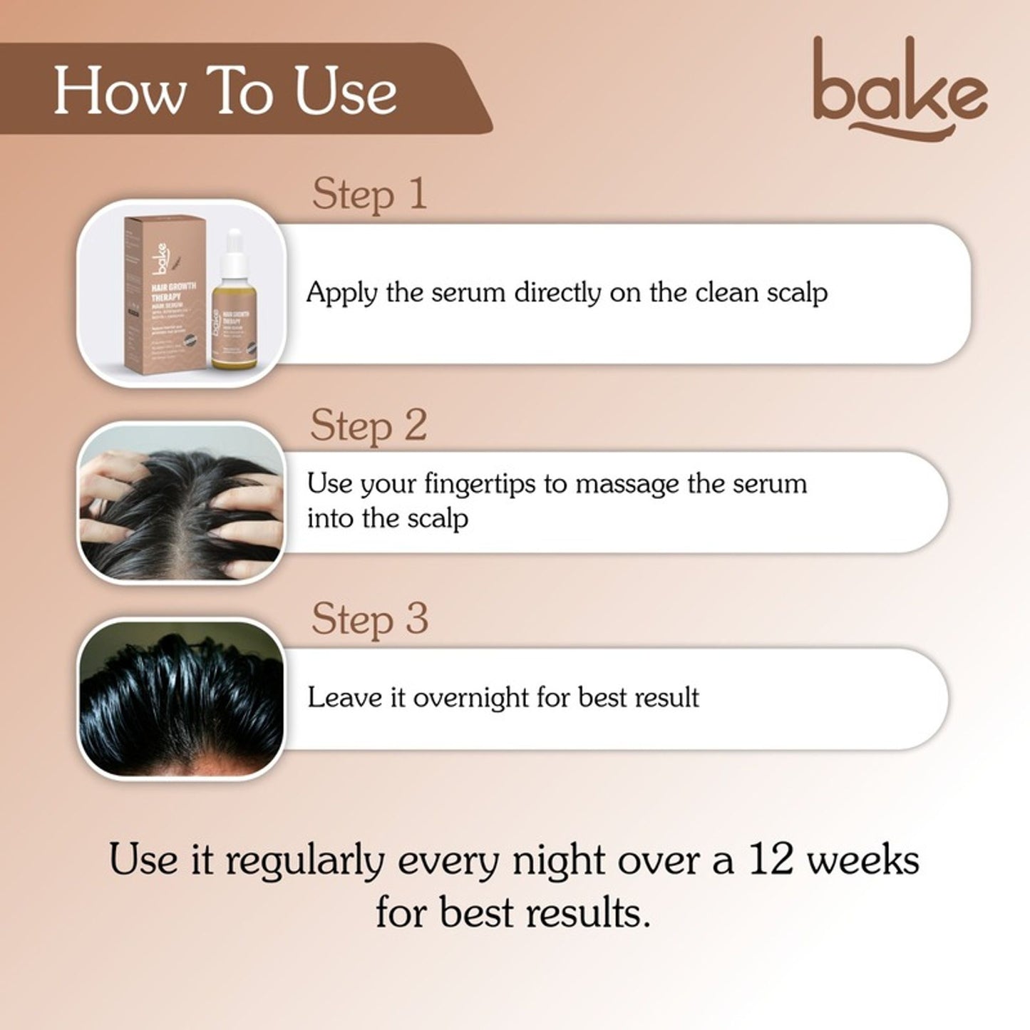 BAKE Rosemary Oil Hair Growth Serum for Hairfall Control with Anagain & Biotin For Drym Frizzy Hair