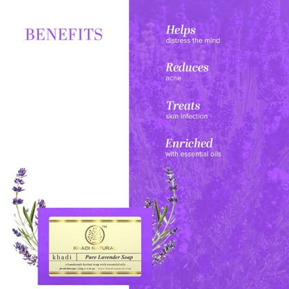 Khadi Natural Pure Lavender Soap Cleanses, Tone & Nourish Skin