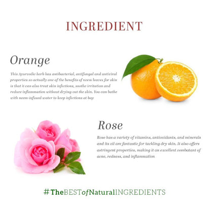 Khadi Natural Rose & Orange Face Pack Treats Acne & Oily Skin