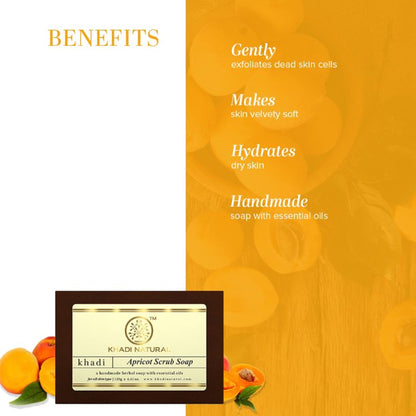 Khadi Natural Apricot Scrub Soap Deep cleanses skin