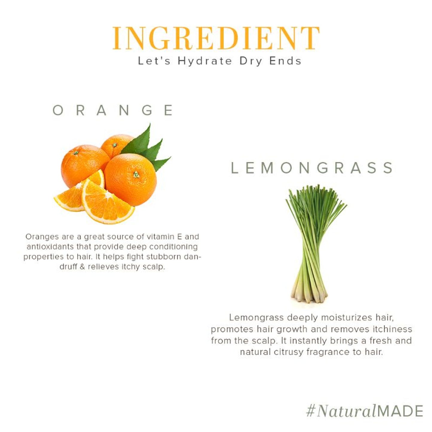 Khadi Natural Orange & Lemongrass Hair Conditioner Restores Shine & Elasticity