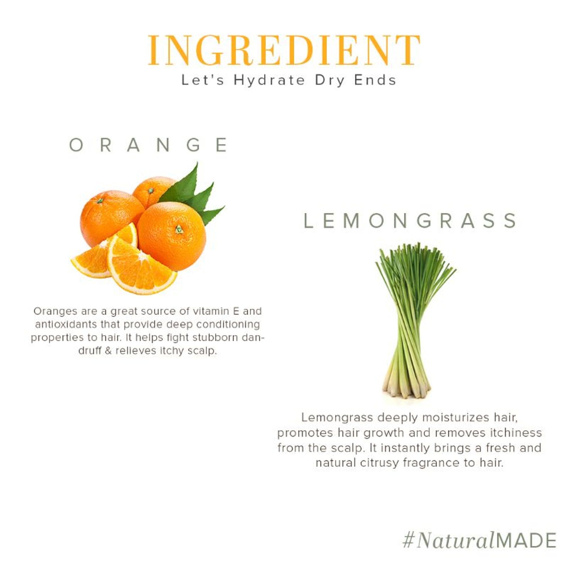 Khadi Natural Orange & Lemongrass Hair Conditioner Restores Shine & Elasticity