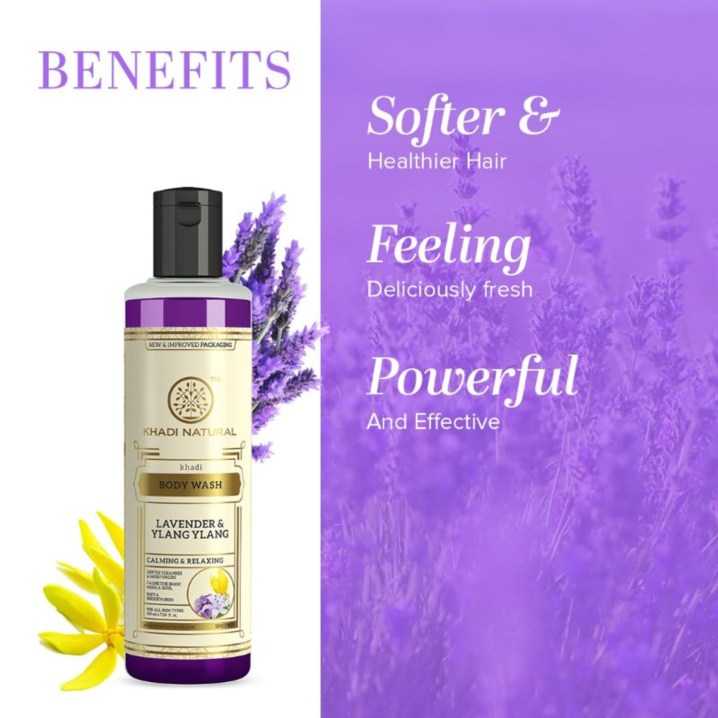 Khadi Natural Lavender & Ylang Ylang Body Wash Cleanses & Nourishes Skin