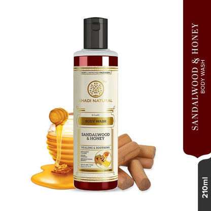 Khadi Natural Sandalwood & Honey Body Wash Removes Dirt, Oil & Grime