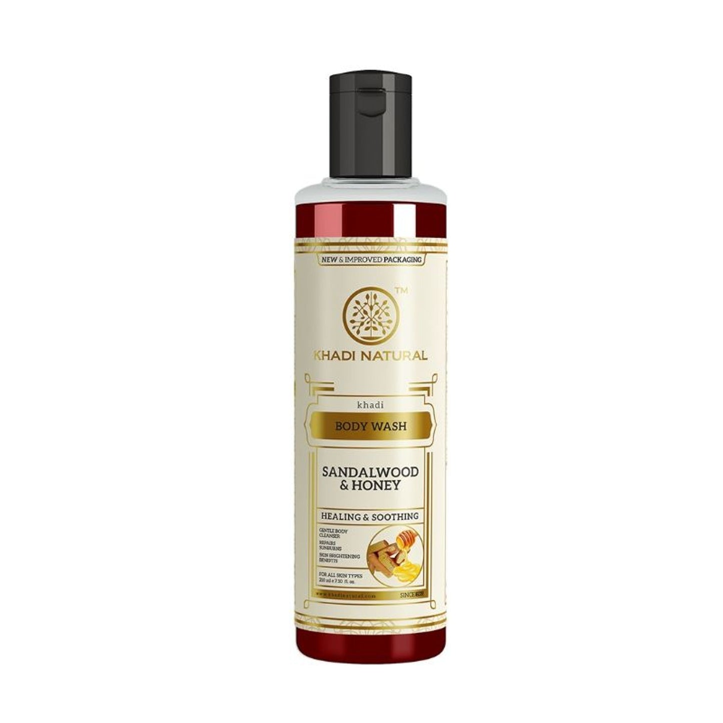 Khadi Natural Sandalwood & Honey Body Wash Removes Dirt, Oil & Grime