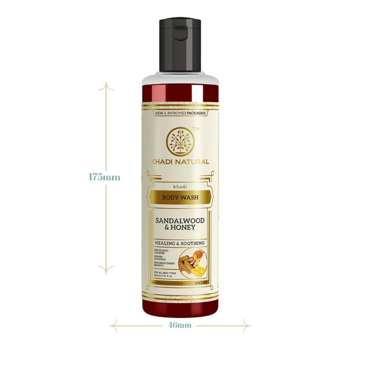 Khadi Natural Sandalwood & Honey Body Wash Removes Dirt, Oil & Grime