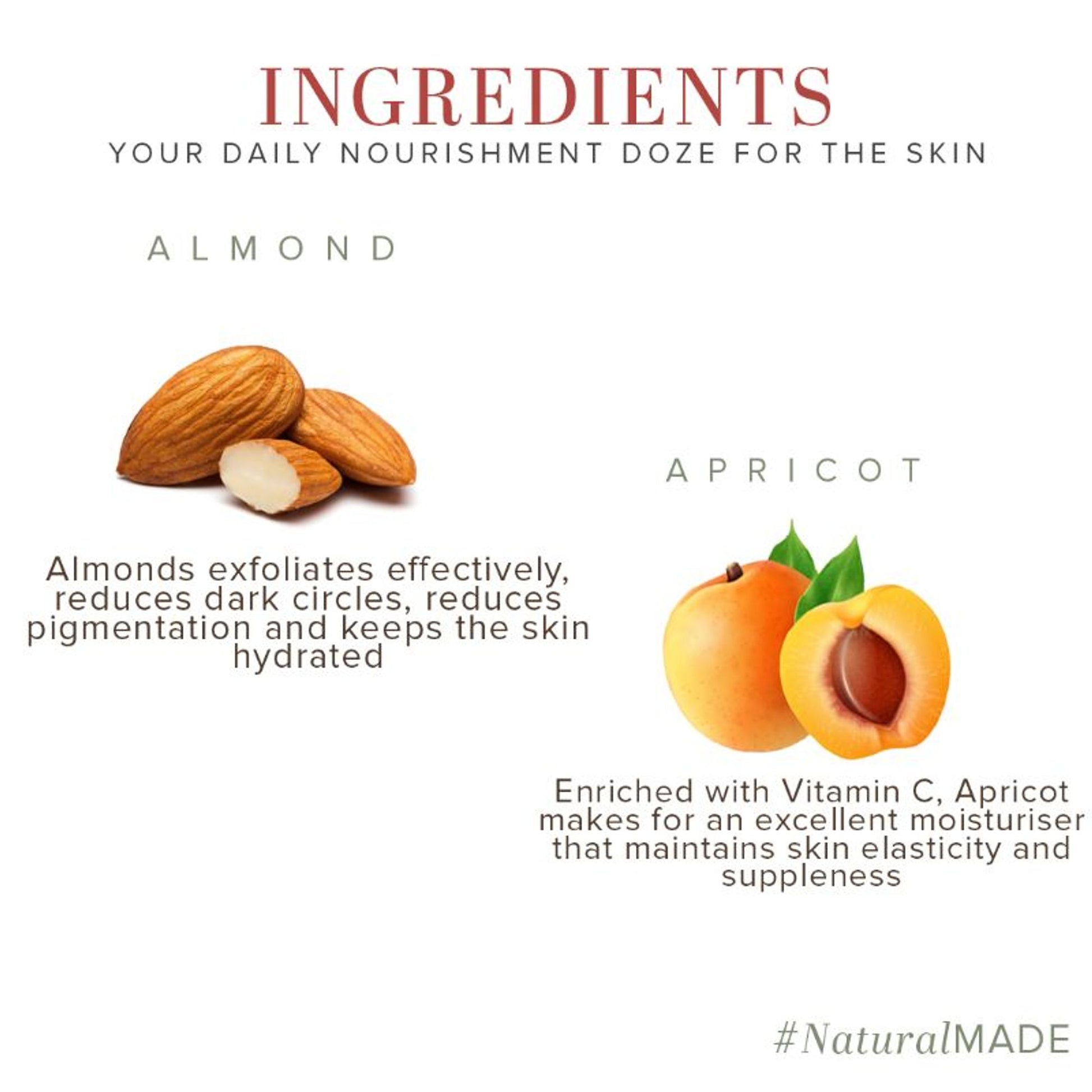Khadi Natural Almond & Apricot Massage Cream Reduce Dark Circles