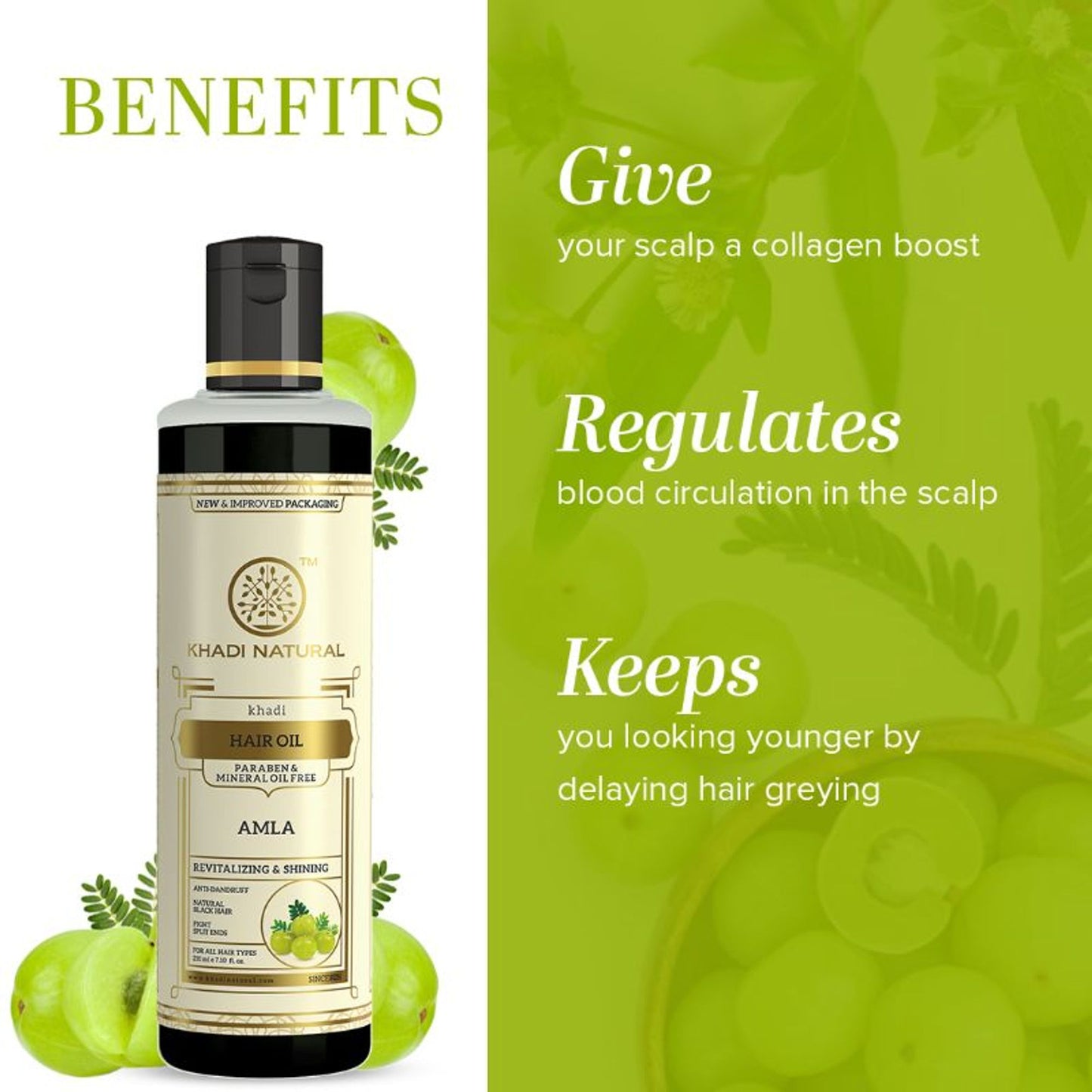 Khadi Natural Pure Amla Hair Oil Anti-Dandruff Paraben & Mineral Oil Free