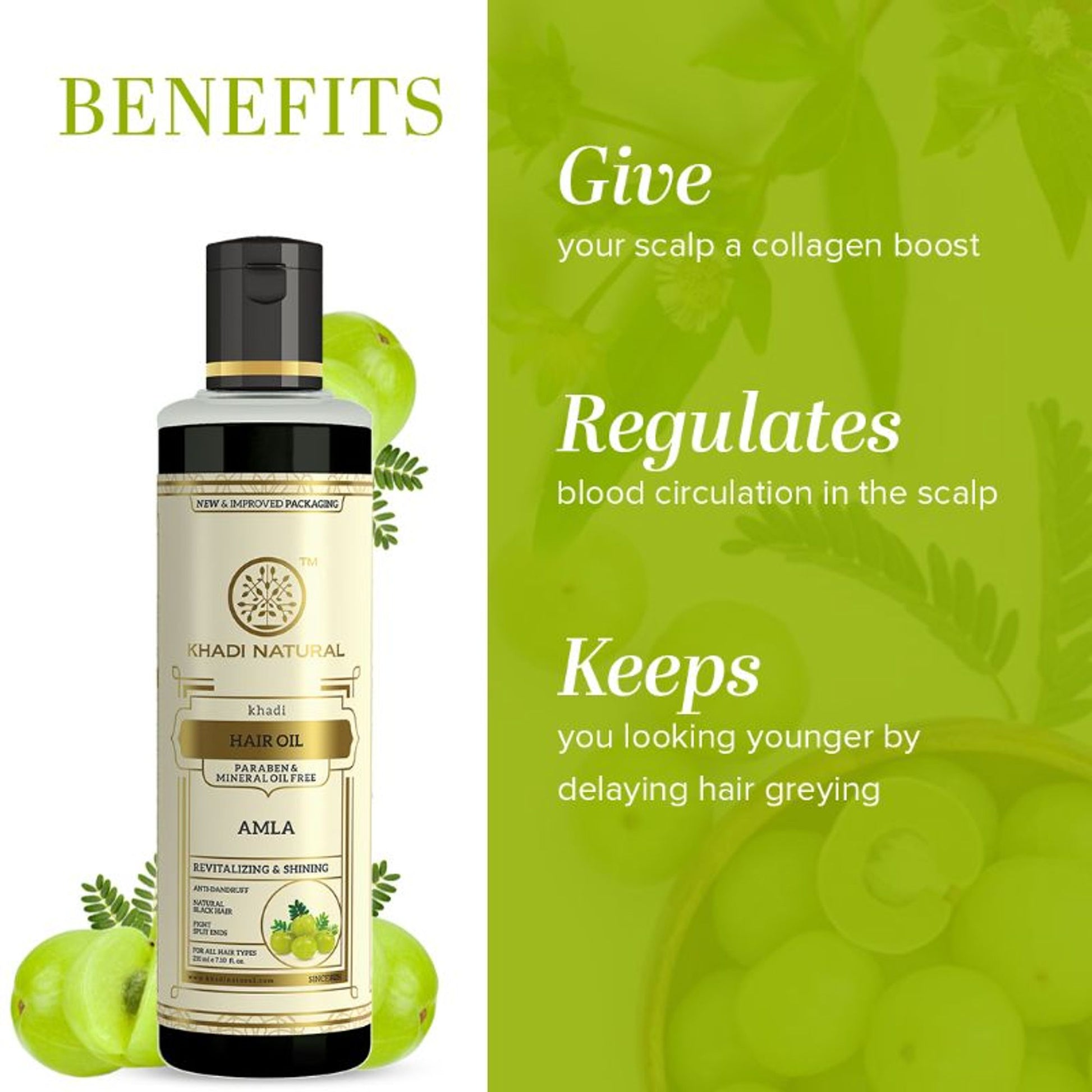Khadi Natural Pure Amla Hair Oil Anti-Dandruff Paraben & Mineral Oil Free