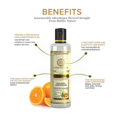 Khadi Natural Orange & Lemongrass Hair Conditioner SLS & Paraben Free
