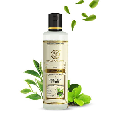 Khadi Natural Green Tea & Mint Body Wash Soft & Smooth Skin SLS & Paraben Free