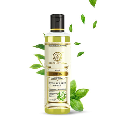 Khadi Natural Neem Teatree & Basil Hair Oil Anti Dandruff Paraben & Mineral Oil Free