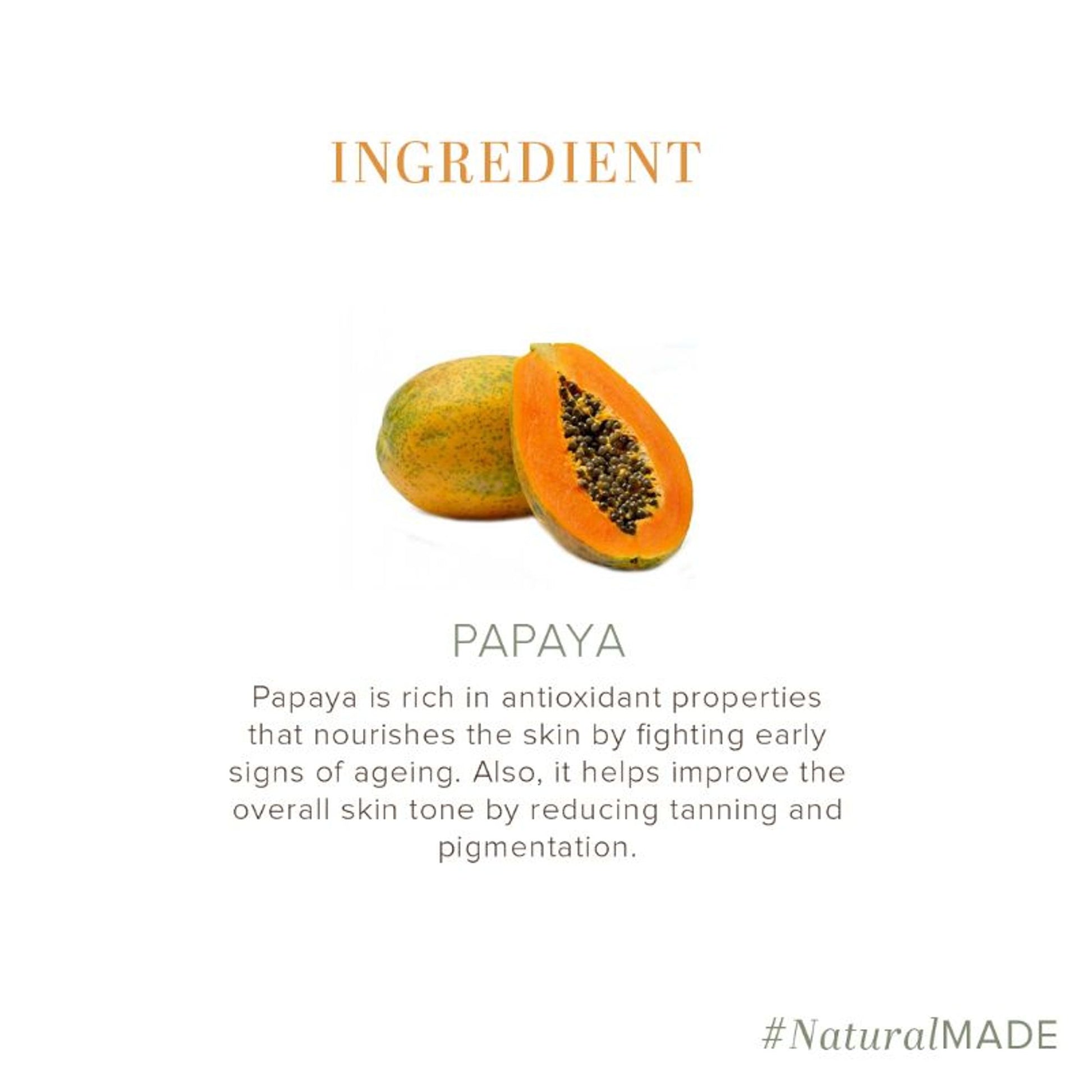 Khadi Natural Papaya Handmade Soap Reduce Wrinkles & Fine Lines